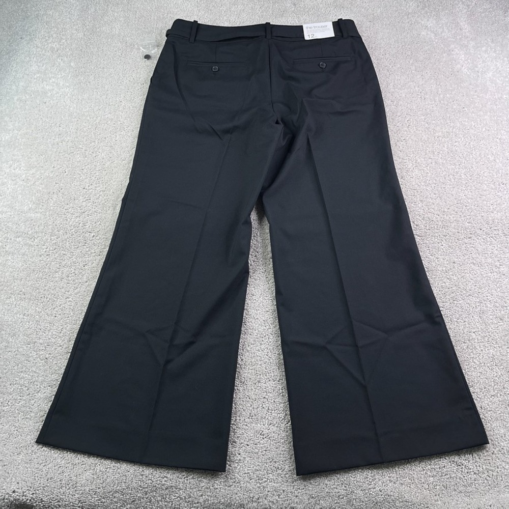 NEW Gap Pants Womens 12 Ankle Black The Trouser Low Rise Wide Leg Wool Blend